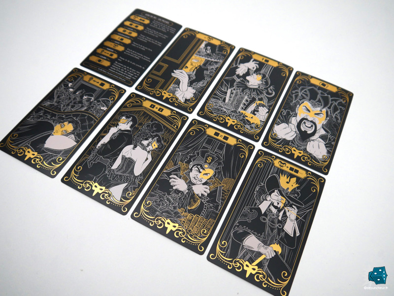 Chaque joueur reçoit, en début de partie, le même kit de 8 cartes.