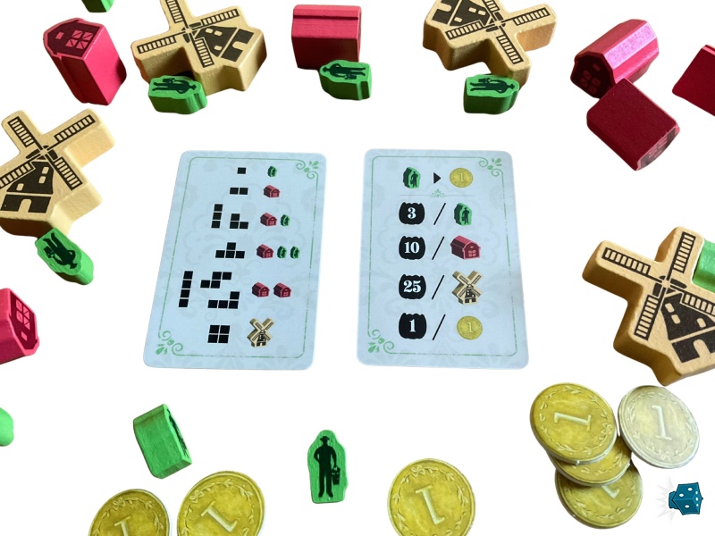 Une aide de jeu efficace viendra vous rappeler la condition et le score de chaque bâtiment.