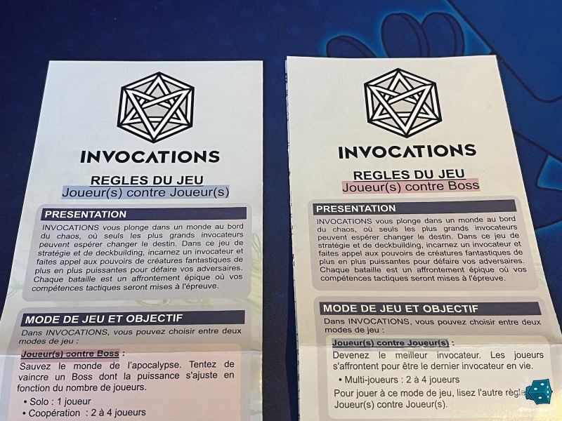 2 règles séparées pour le mode coopératif/solo contre le Boss ou compétitif