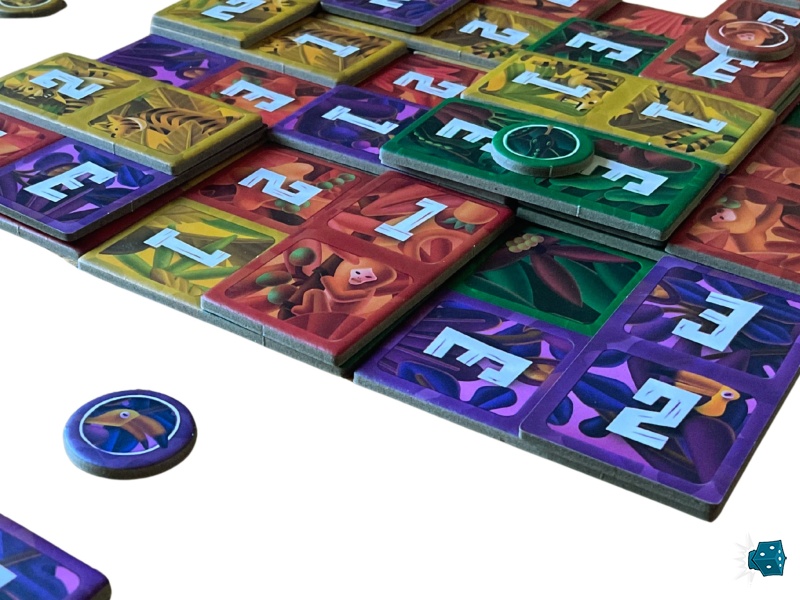 Seule contrainte lorsque vous ne posez pas un domino sur le plateau de départ : qu’il recouvre deux dominos différents.