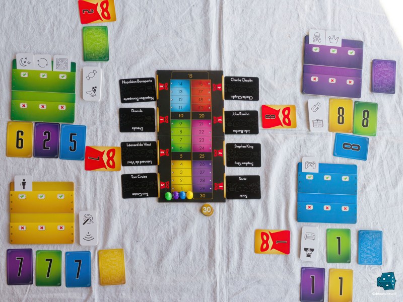 ... et c'est le moment pour chacun de les deviner, en apposant des cartes numéros devant chaque plateau !