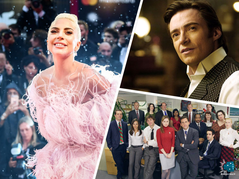 Stefani Germanotta (dite Lady Gaga), Hugh Jackman dans le film Le Prestige (de Christopher Nolan), et la fine équipe des premières saisons de The Office US !