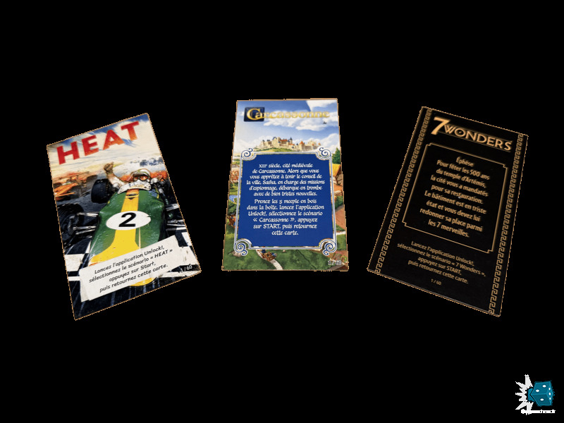 Les premières cartes de chacune des aventures de cette boîte.
